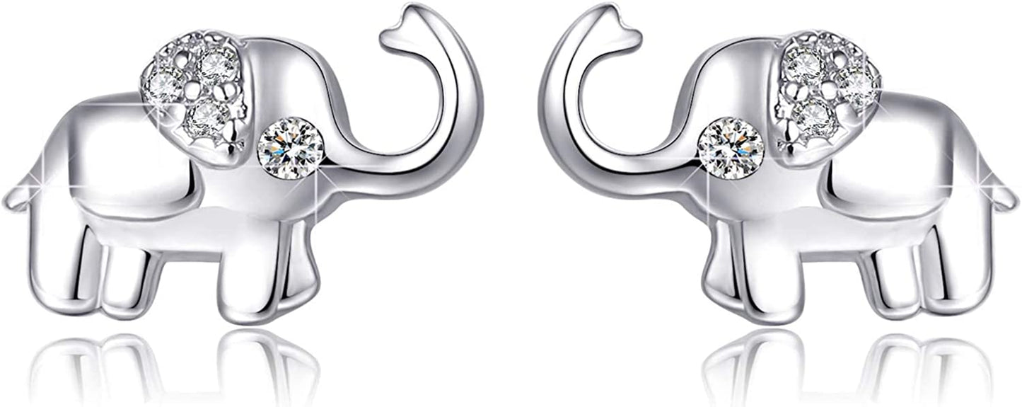 Onesight Elephant Bracelet/Anklets/Necklace/Earring for Women 925 Sterling Silver Elephants Bracelets Jewelry Apparel & Accessories > Jewelry > Anklets OneSight Earrings Large  