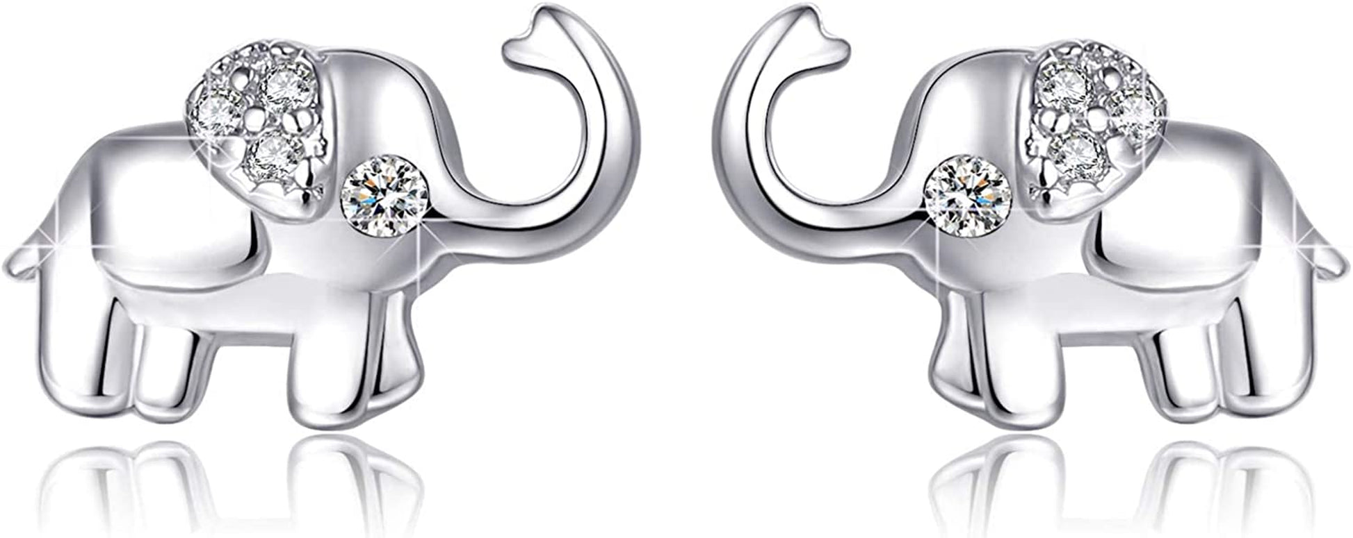 Onesight Elephant Bracelet/Anklets/Necklace/Earring for Women 925 Sterling Silver Elephants Bracelets Jewelry Apparel & Accessories > Jewelry > Anklets OneSight Earrings Large  