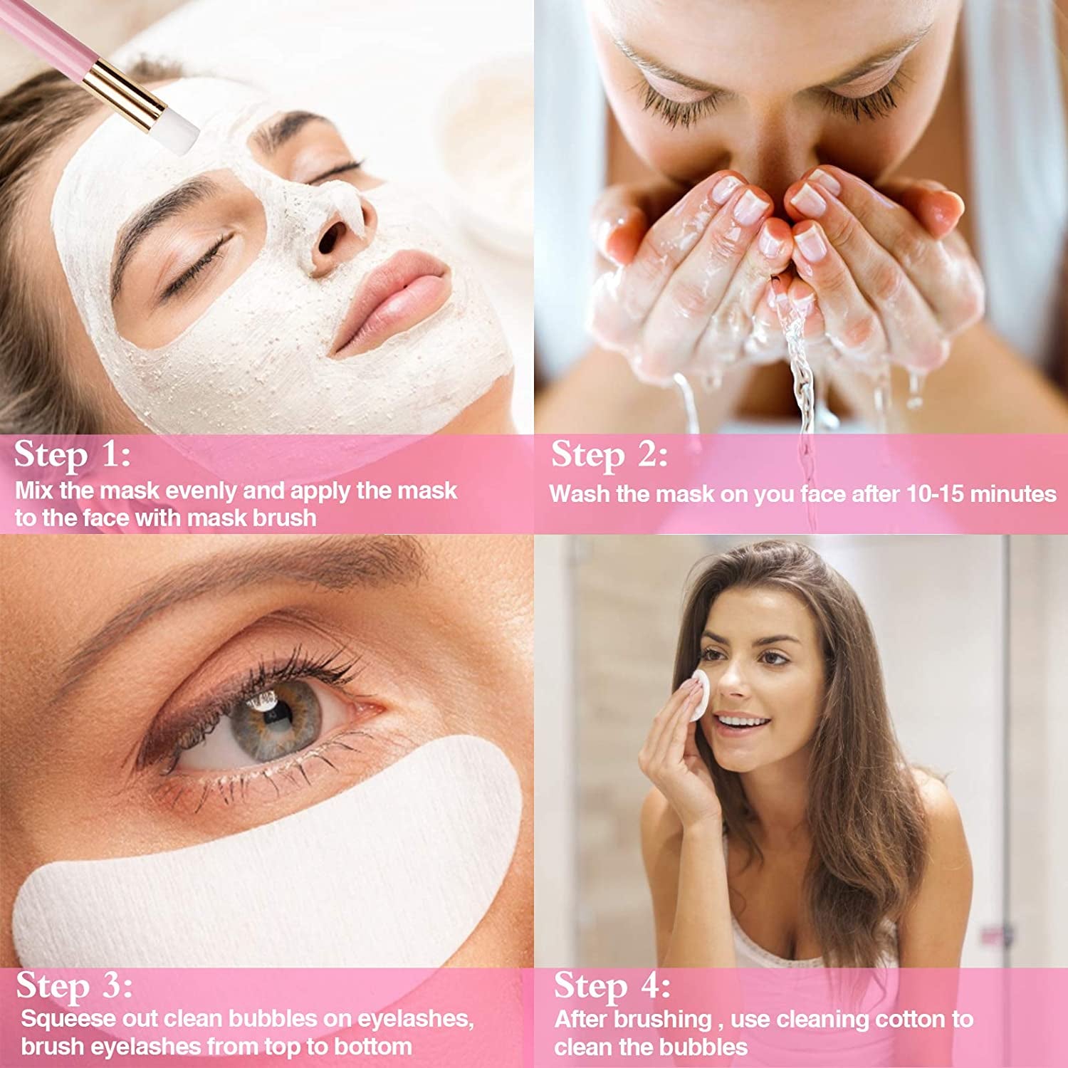 Lash Shampoo Brushes, 10 Pieces Eyelash Extension Cleansing Brush Peel off Blackhead Remover Tool Facial Cleansing Brushes Nose Pore Deep Cleaning Brush Cosmetic Lash Cleanser Brush (White,Pink) Health & Beauty > Personal Care > Cosmetics > Cosmetic Tools > Makeup Tools LOPURO   