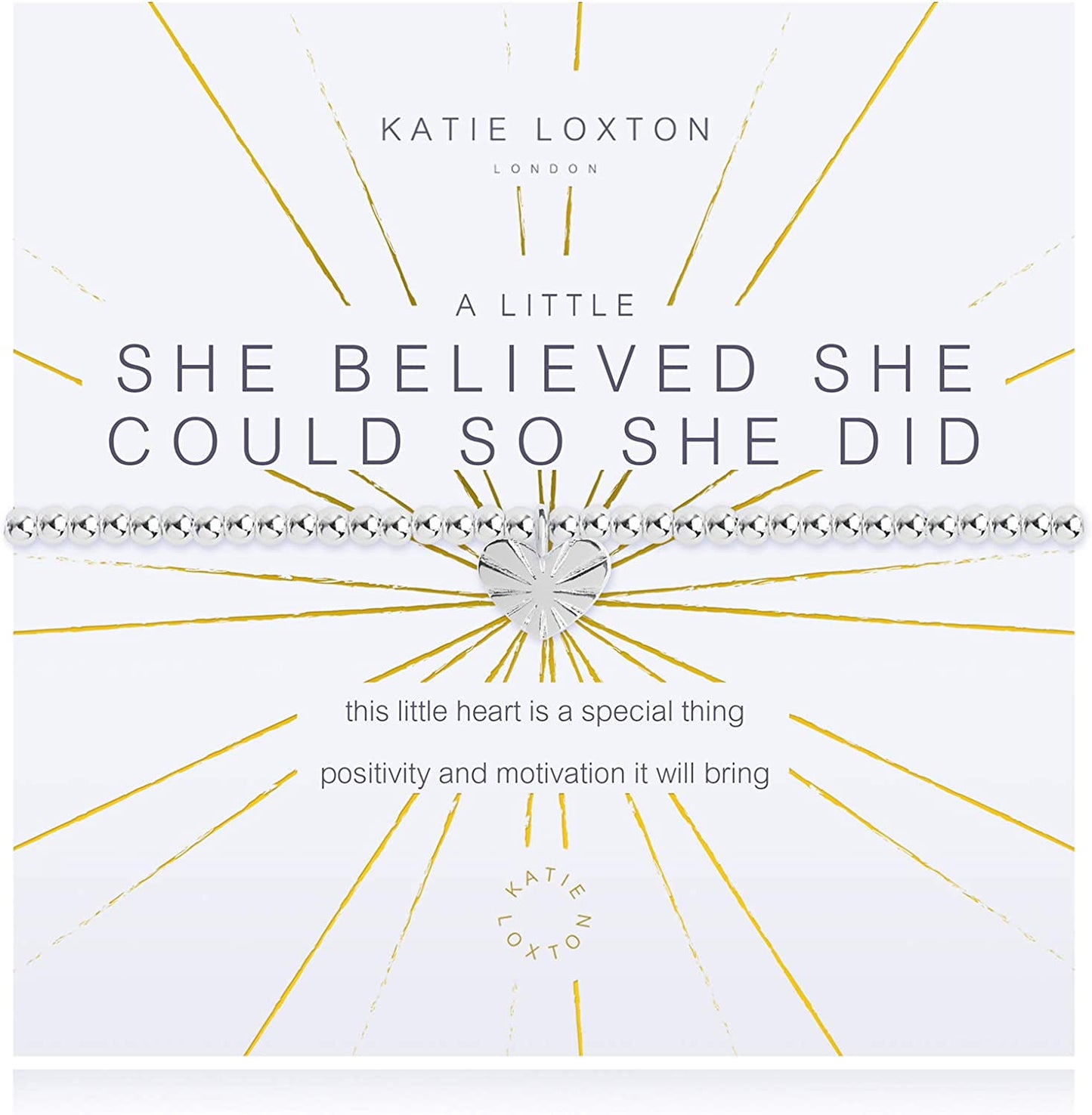KATIE LOXTON a Little Magic Womens Stretch Adjustable Band Fashion Charm Bracelet Apparel & Accessories > Jewelry > Bracelets Katie Loxton She Believed  