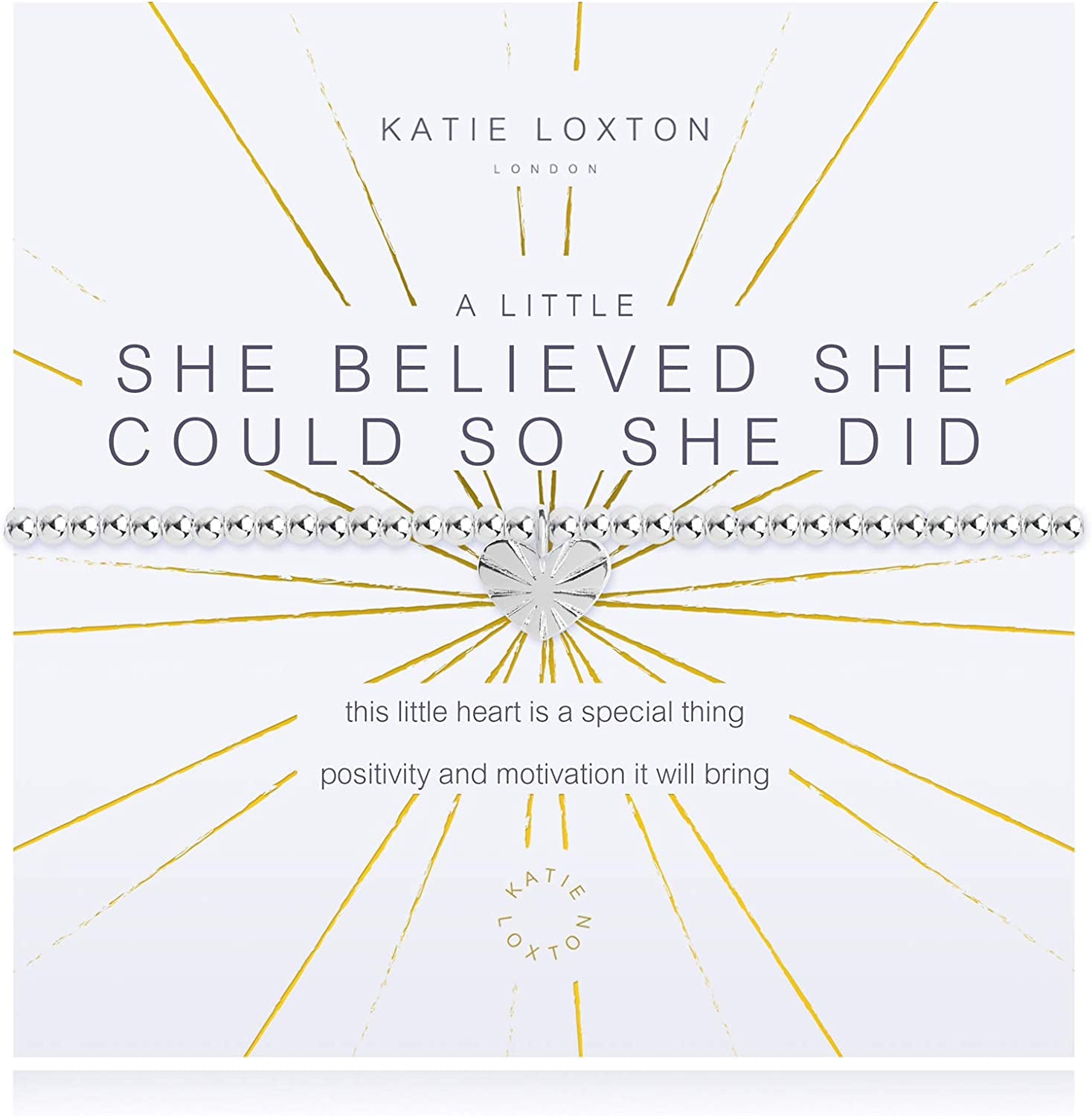 KATIE LOXTON a Little Magic Womens Stretch Adjustable Band Fashion Charm Bracelet Apparel & Accessories > Jewelry > Bracelets Katie Loxton She Believed  