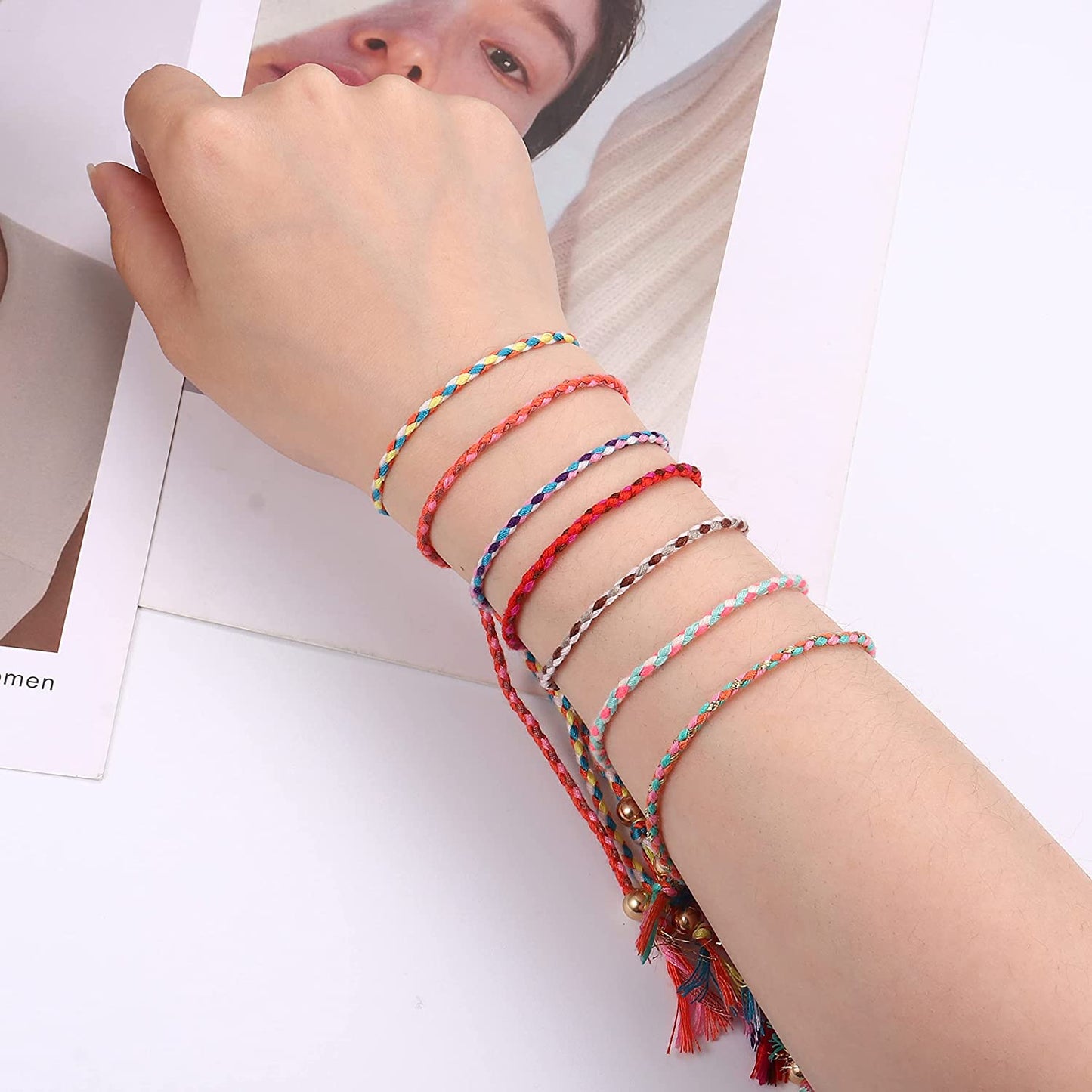LOLIAS 35Pcs Woven Wrap Friendship Bracelets for Women Men Adjustable Braided String Bracelet Colorful Handmade Rope Friendship Bracelets Pack Boho Party Favors Apparel & Accessories > Jewelry > Bracelets LOLIAS   