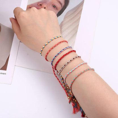 LOLIAS 35Pcs Woven Wrap Friendship Bracelets for Women Men Adjustable Braided String Bracelet Colorful Handmade Rope Friendship Bracelets Pack Boho Party Favors Apparel & Accessories > Jewelry > Bracelets LOLIAS   