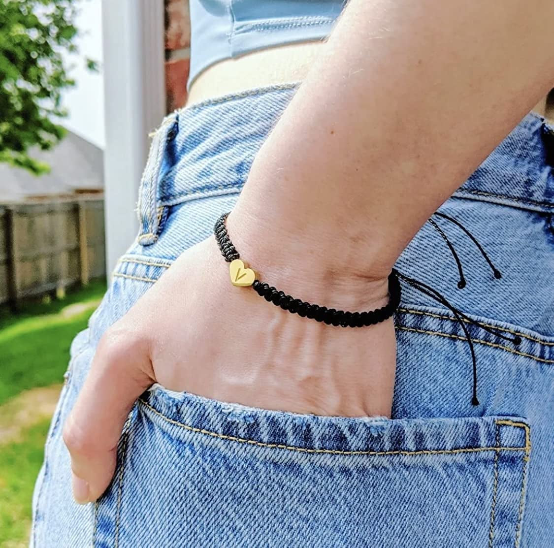 Heart Initial Bracelets for Women Gifts - 26 Letters Initial Charms Bracelet Handmade Rope Braided Adjustable Jewelry for Mom Daughter Birthday Jewelry Gift for Women Teen Girls Apparel & Accessories > Jewelry > Bracelets Lianlei   