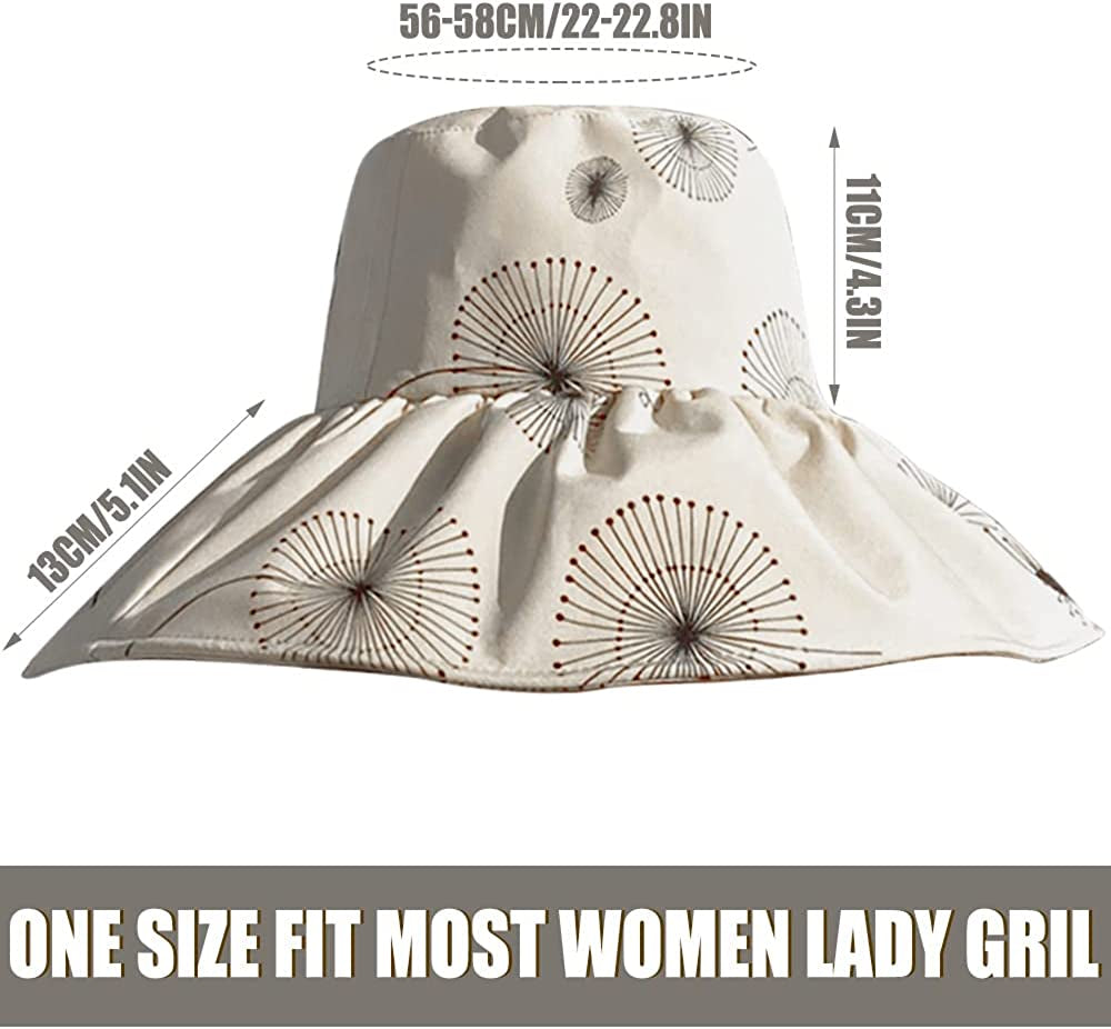 Women Wide Brim Sun Hat Women Sun Large Brim Hat Foldable Summer Beach Cap for Fishing Hiking Apparel & Accessories > Clothing Accessories > Hats xbaihuix   