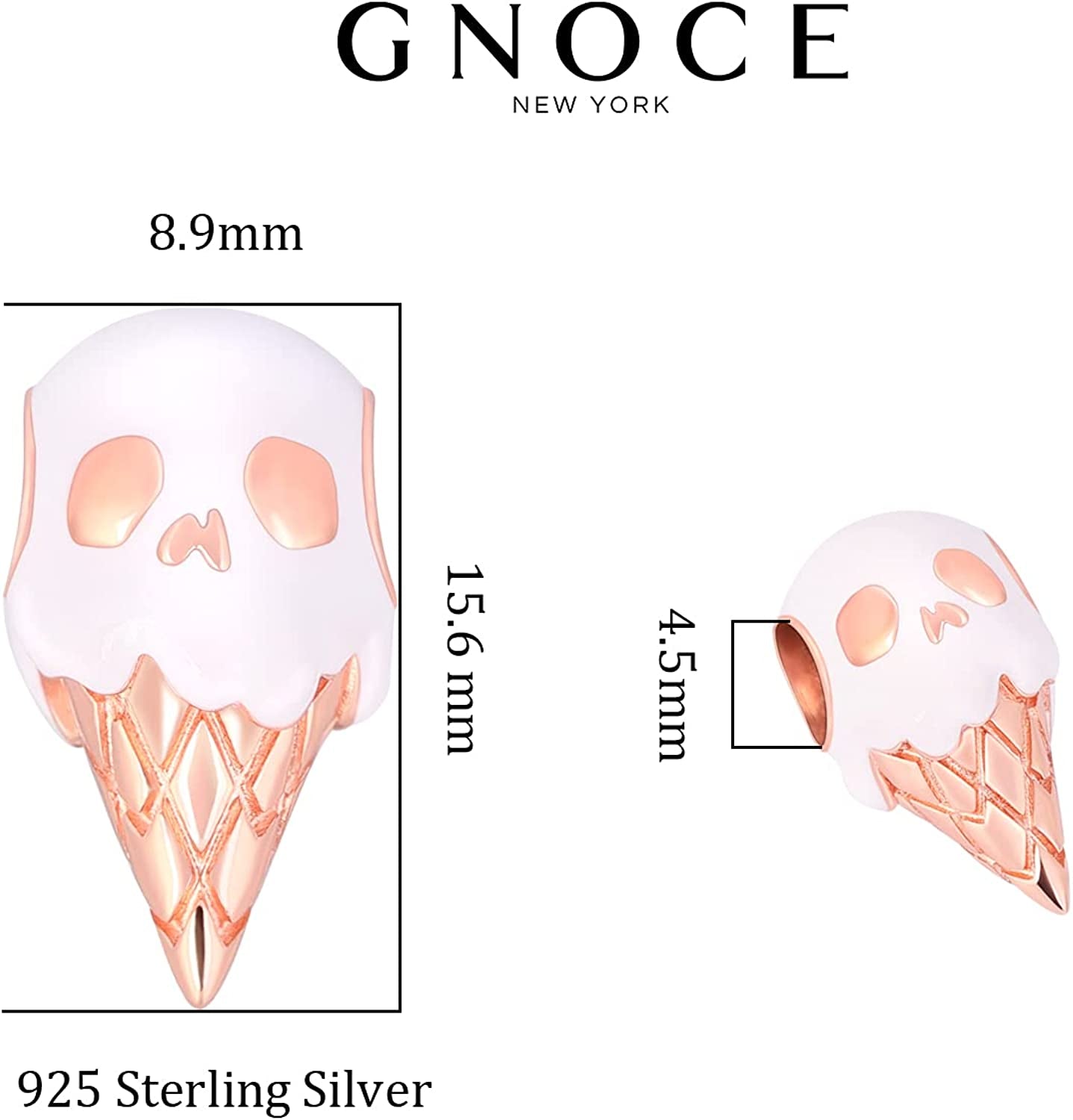 GNOCE Red Apple Charms 925 Sterling Silver Charm Christmas Skull Bead Charms Fit All Bracelets for Women Girls Apparel & Accessories > Jewelry > Bracelets GNOCE   