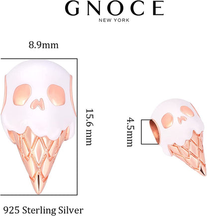 GNOCE Red Apple Charms 925 Sterling Silver Charm Christmas Skull Bead Charms Fit All Bracelets for Women Girls Apparel & Accessories > Jewelry > Bracelets GNOCE   