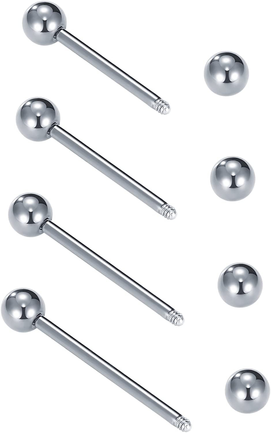 Vcmart Nipple Rings Tongue Rings Stainless Steel 14G Straight Barbells Piercing Jewelry 12Mm,14Mm,16Mm,18Mm Apparel & Accessories > Jewelry > Body Jewelry vcmart   