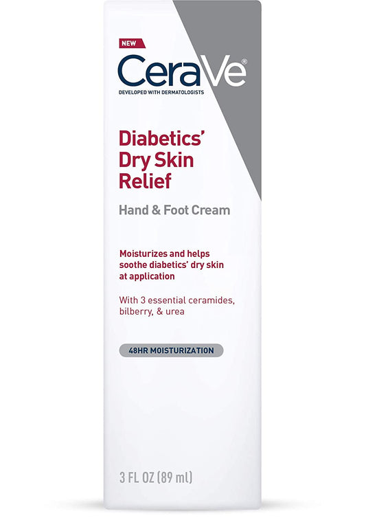 Cerave Hand Cream & Foot Cream for Diabetics’ Dry Skin | Diabetes Care Foot & Hand Cream for Dry Hands & Feet | Fragrance Free & Paraben Free | 3 Ounce Health & Beauty > Personal Care > Foot Care CeraVe Diabetic Hand & Foot Cream  