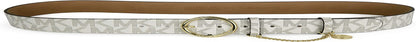 Michael Kors Women'S Buckle Logo MK Charm Belt with Chain Apparel & Accessories > Clothing Accessories > Belts Michael Kors White/Gold X-Large 