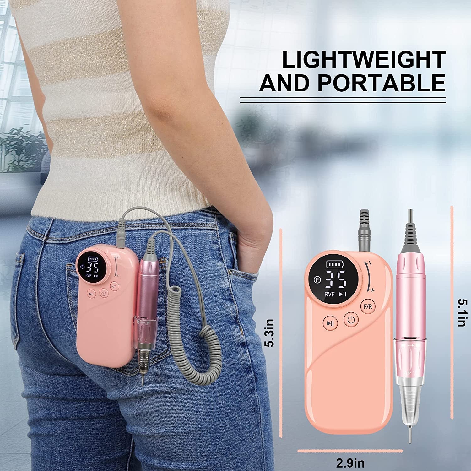 Rechargeable Nail Drill Electric Nail File, Professional 35000RPM Nail Drills for Acrylic Nails, Portable Electric E File for Gel Nails, Manicure Pedicure Polishing Shape Tools with 11Pcs Drill Bits Health & Beauty > Personal Care > Cosmetics > Cosmetic Tools > Nail Tools ZXNZX   
