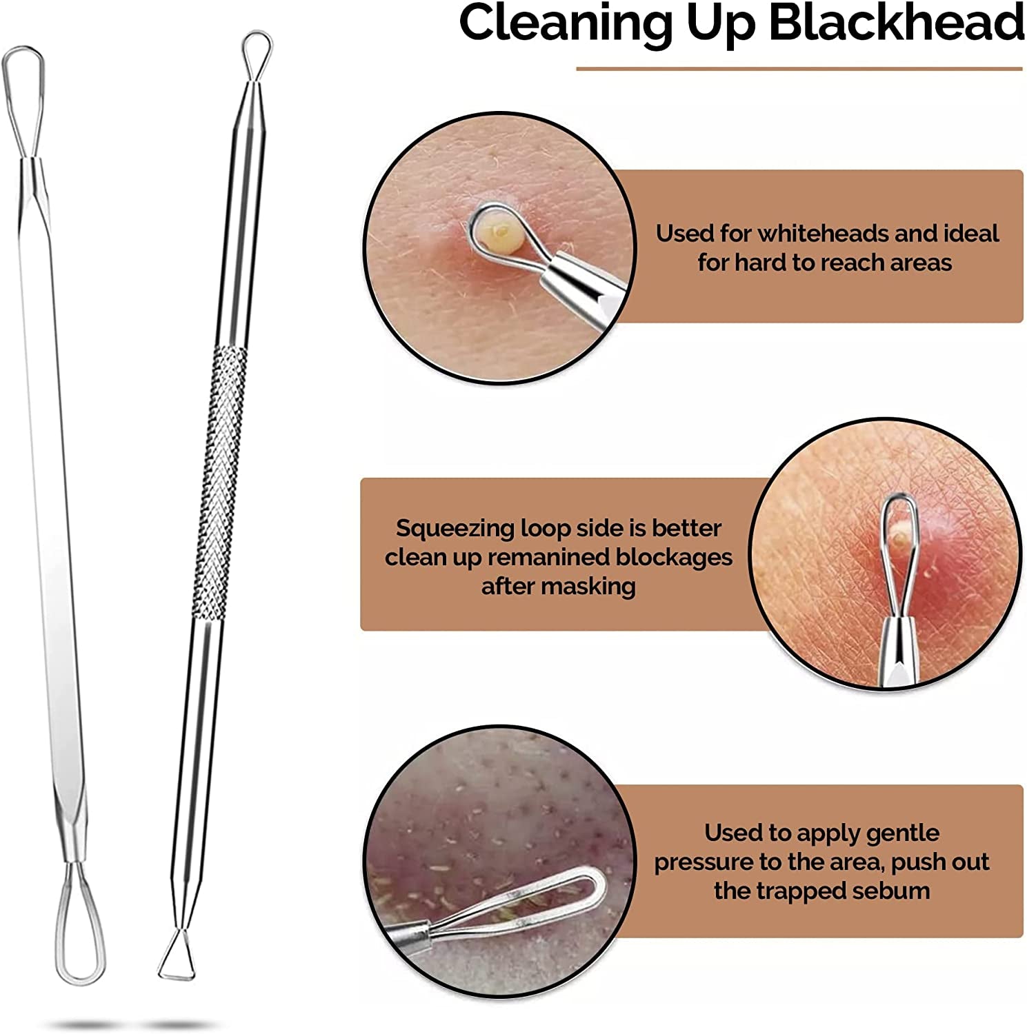 Dermated [16 Pack] Blackhead Remover Tools Pimple Popper Tool Kit | Stainless Steel Professional Pimple Extractor Tool Kit for Blackheads, Blemish, Comdone, Acne, Zit, and Whiteheads for Face & Nose Health & Beauty > Personal Care > Cosmetics > Cosmetic Tools > Skin Care Tools DERMATED   
