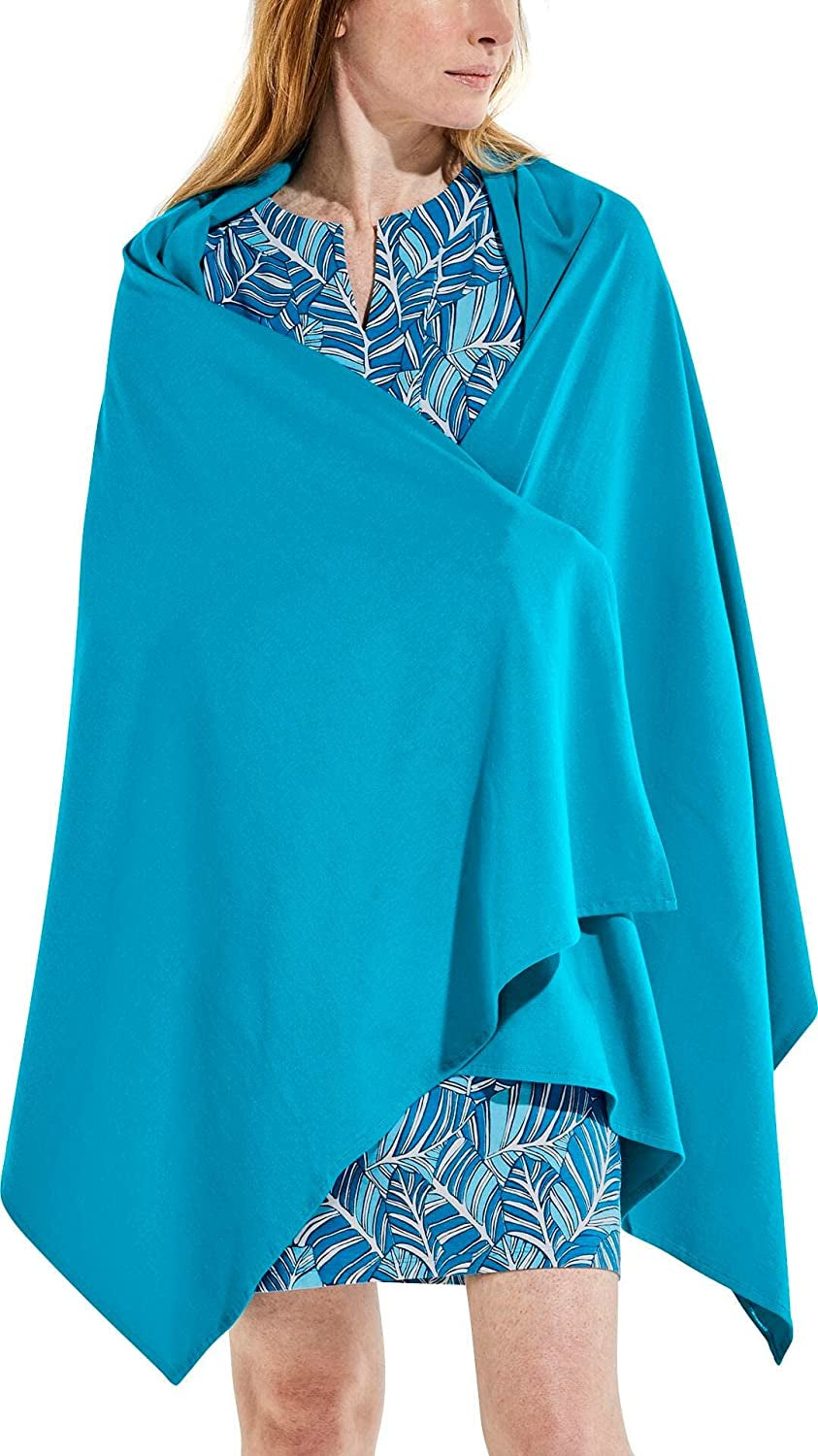 Coolibar UPF 50+ Women'S Sanibel Everyday Beach Shawl - Sun Protective Apparel & Accessories > Clothing Accessories > Scarves & Shawls Coolibar Paradise Blue One Size 