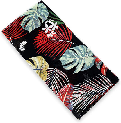 GERINLY Summer Scarfs for Women Lightweight Peony Print Hawaiian Wrap Beach Shawl Cotton Voile Head Scarf Apparel & Accessories > Clothing Accessories > Scarves & Shawls GERINLY   
