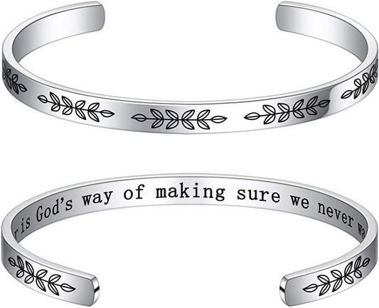 M MOOHAM Bracelets for Women- Engraved Quote Inspirational Bracelet Birthday Christmas Funny Gifts for Best Friend, Daughter, Son, Sister, Niece, Mom, Coworkers, Stainless Steel Jewelry Apparel & Accessories > Jewelry > Bracelets M MOOHAM "Sisters-A sister is god’s way of making sure we never walk alone  