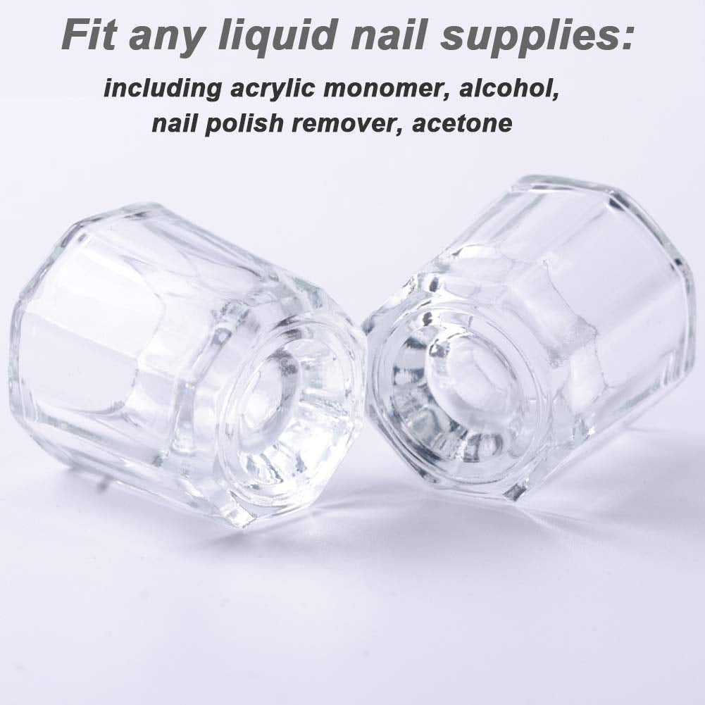 Fiezkaa 2Pcs Dappen Dish for Acrylic Nails, Clear Glass Acrylic Nail Monomer Liquid Bowl, Acrylic Powder Holder, Acrylic Glass Jar Dampen Dish Liquid Cup for Nail Art Manicure Care Tools Health & Beauty > Personal Care > Cosmetics > Cosmetic Tools > Nail Tools fiezkaa   