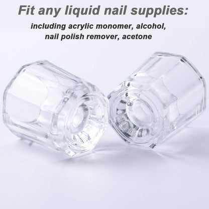 Fiezkaa 2Pcs Dappen Dish for Acrylic Nails, Clear Glass Acrylic Nail Monomer Liquid Bowl, Acrylic Powder Holder, Acrylic Glass Jar Dampen Dish Liquid Cup for Nail Art Manicure Care Tools Health & Beauty > Personal Care > Cosmetics > Cosmetic Tools > Nail Tools fiezkaa   
