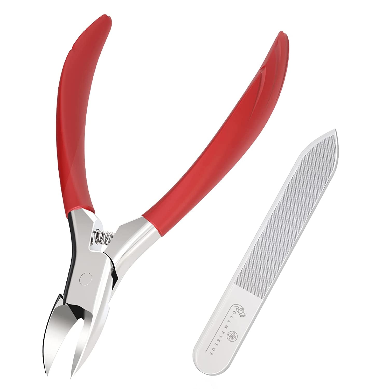 GLAMFIELDS Large Nail Clipper Set (8Pcs), Toe Nail Clippers for Thick Nails for Seniors, Ingrown Toenail, Paronychia, Big Toenail Clippers with Easy Grip Rubber Handle for Podiatrist/Adult /Men/ Women Health & Beauty > Personal Care > Cosmetics > Cosmetic Tools > Nail Tools GLAMFIELDS Red-FC  