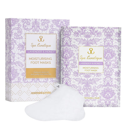 Foot Mask - 5 Pairs Lavender & Honey Foot Spa for Rough Dry Cracked Feet Reduce Dead Skin, Moisturizing Socks for Baby Foot, Relaxing Soft Feet Treatment for Women & Men, Foot Care Christmas Gifts Health & Beauty > Personal Care > Foot Care spa luxetique   