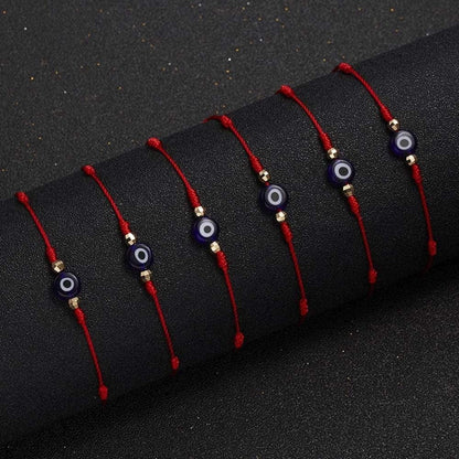 6Pcs 7 Knots Evil Eye Bracelet Adjustable Lucky Red String Bracelet Set Kabbalah Protection Friendship Wish Bracelets for Women Men(Black) Apparel & Accessories > Jewelry > Bracelets Generic   