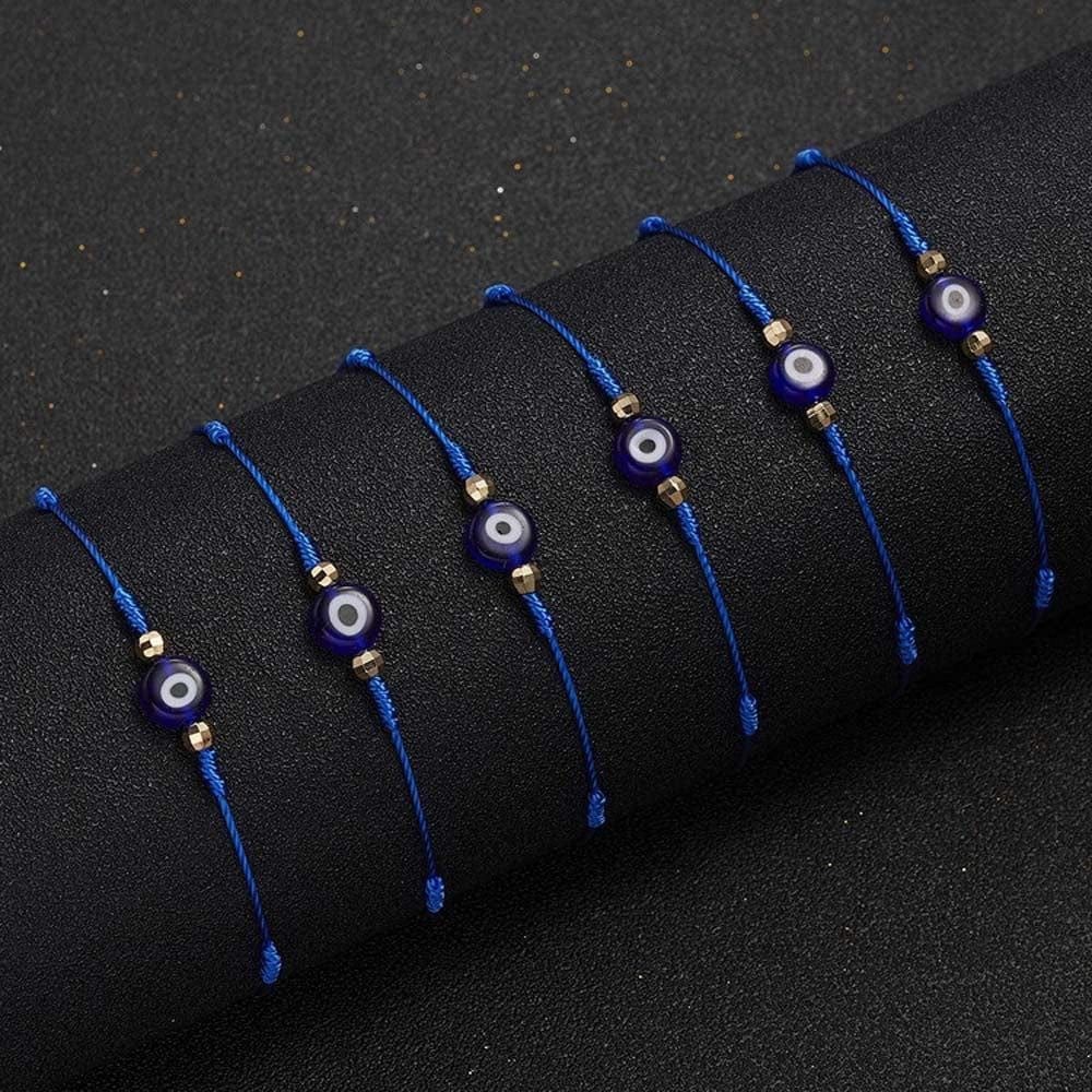 6Pcs 7 Knots Evil Eye Bracelet Adjustable Lucky Red String Bracelet Set Kabbalah Protection Friendship Wish Bracelets for Women Men(Black) Apparel & Accessories > Jewelry > Bracelets Generic   