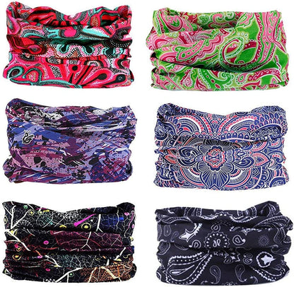 6PCS Outdoor Headband Elastic Seamless Bandana Neck Gaiter Scarf Sport Headwear Boho Series for Yoga Hiking Apparel & Accessories > Clothing Accessories > Bandanas & Headties KYLIE MAX Boho Series 2  