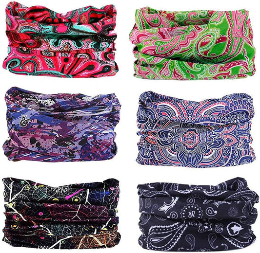 6PCS Outdoor Headband Elastic Seamless Bandana Neck Gaiter Scarf Sport Headwear Boho Series for Yoga Hiking Apparel & Accessories > Clothing Accessories > Bandanas & Headties KYLIE MAX Boho Series 2  