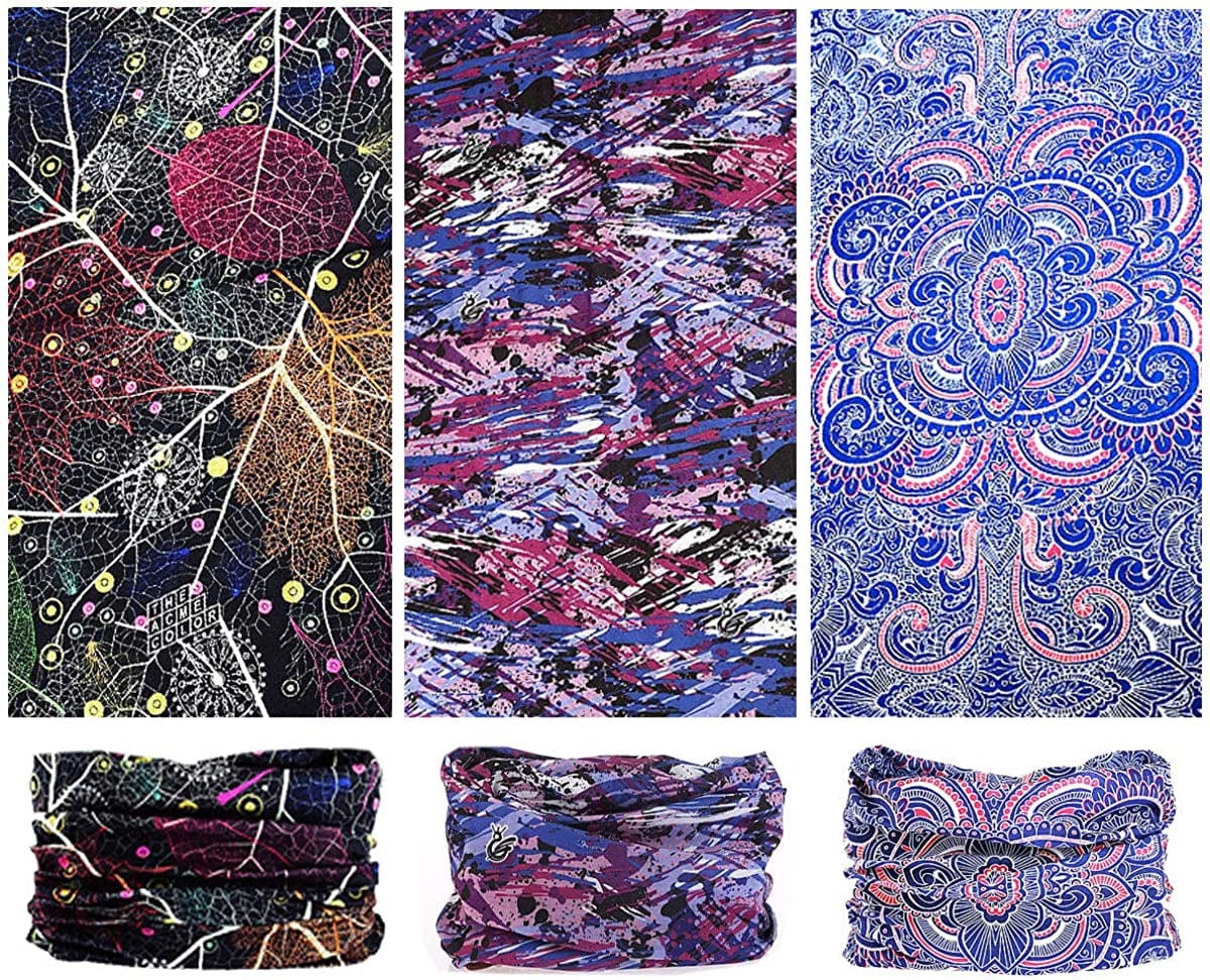 6PCS Outdoor Headband Elastic Seamless Bandana Neck Gaiter Scarf Sport Headwear Boho Series for Yoga Hiking Apparel & Accessories > Clothing Accessories > Bandanas & Headties KYLIE MAX   