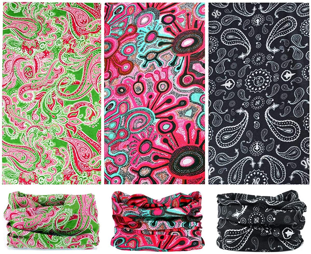 6PCS Outdoor Headband Elastic Seamless Bandana Neck Gaiter Scarf Sport Headwear Boho Series for Yoga Hiking Apparel & Accessories > Clothing Accessories > Bandanas & Headties KYLIE MAX   