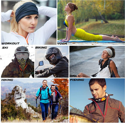6PCS Outdoor Headband Elastic Seamless Bandana Neck Gaiter Scarf Sport Headwear Boho Series for Yoga Hiking Apparel & Accessories > Clothing Accessories > Bandanas & Headties KYLIE MAX   