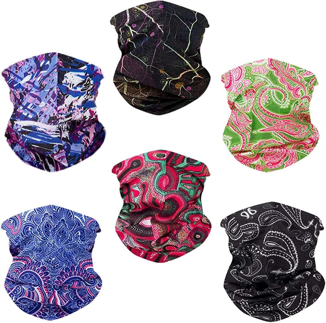 6PCS Outdoor Headband Elastic Seamless Bandana Neck Gaiter Scarf Sport Headwear Boho Series for Yoga Hiking Apparel & Accessories > Clothing Accessories > Bandanas & Headties KYLIE MAX   