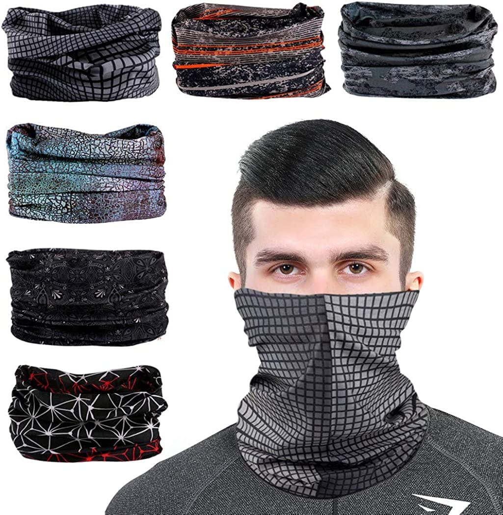 6PCS Outdoor Headband Elastic Seamless Bandana Neck Gaiter Scarf Sport Headwear Boho Series for Yoga Hiking Apparel & Accessories > Clothing Accessories > Bandanas & Headties KYLIE MAX Gray Series  