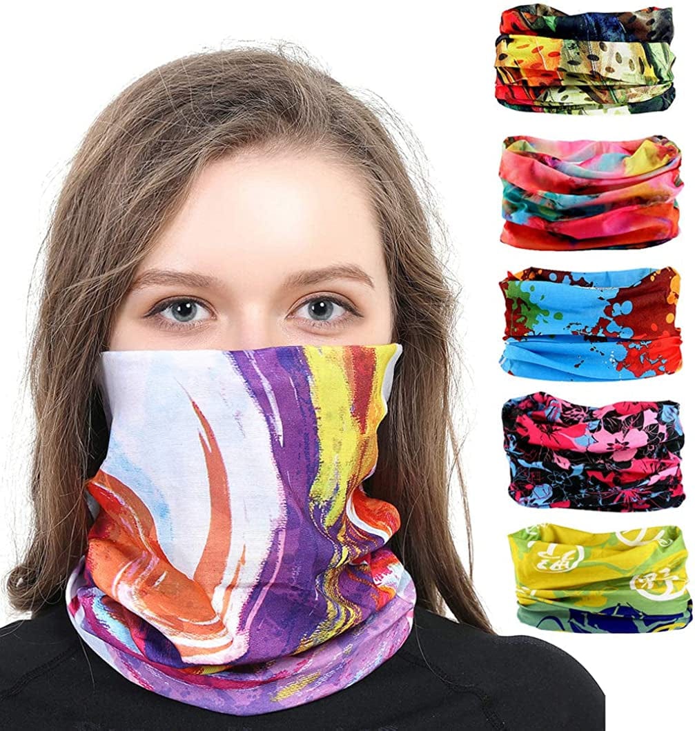 6PCS Outdoor Headband Elastic Seamless Bandana Neck Gaiter Scarf Sport Headwear Boho Series for Yoga Hiking Apparel & Accessories > Clothing Accessories > Bandanas & Headties KYLIE MAX Painting Series  