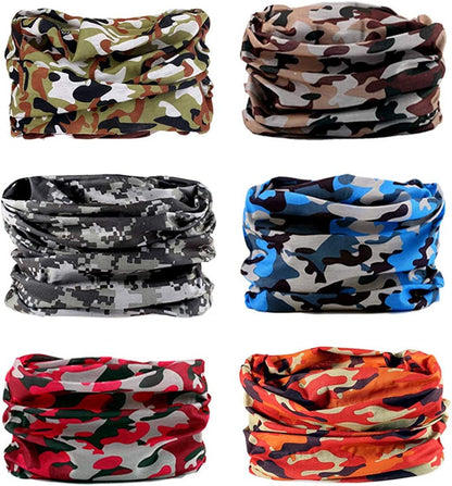 6PCS Outdoor Headband Elastic Seamless Bandana Neck Gaiter Scarf Sport Headwear Boho Series for Yoga Hiking Apparel & Accessories > Clothing Accessories > Bandanas & Headties KYLIE MAX Camouflage Series  