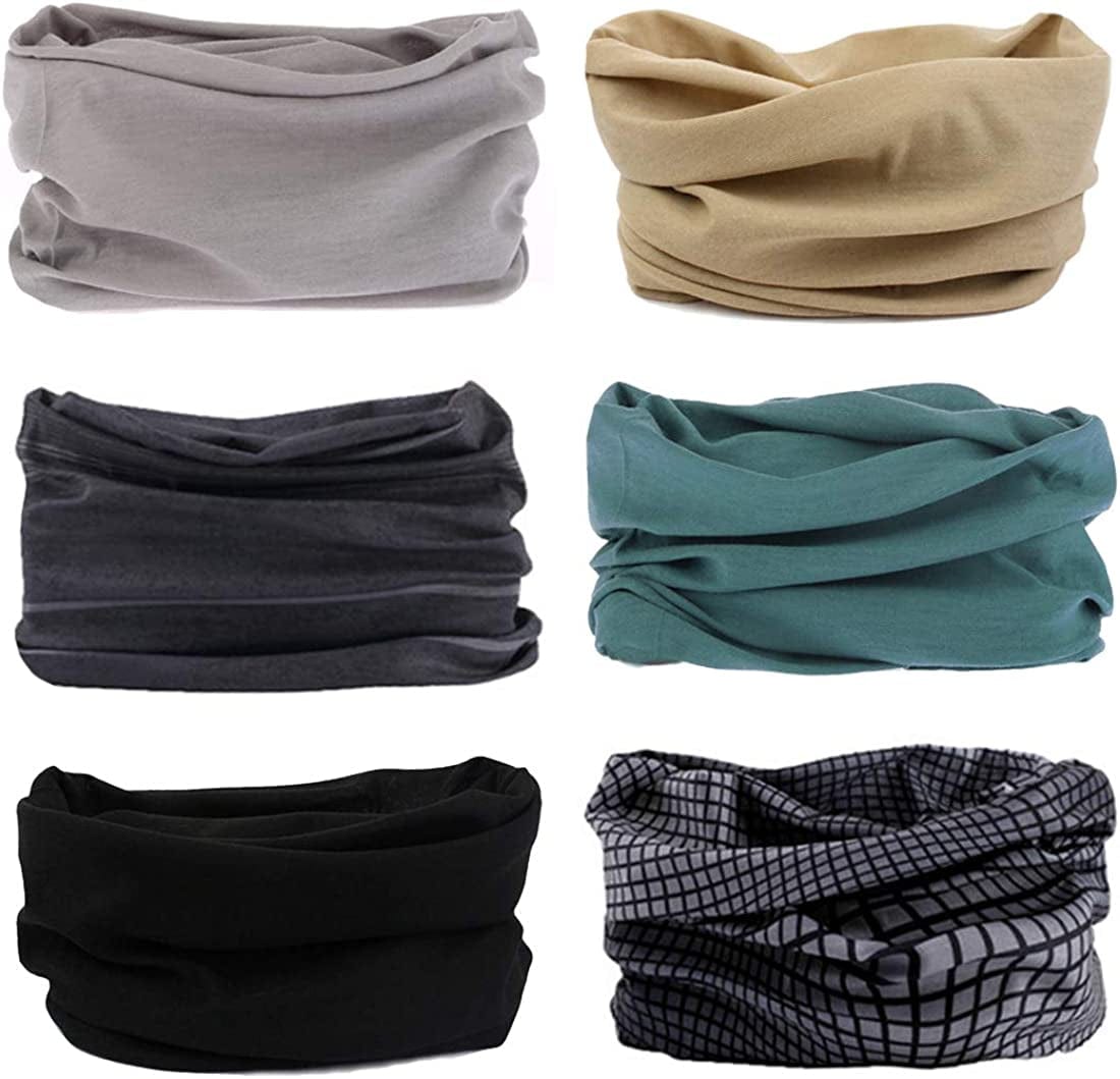 6PCS Outdoor Headband Elastic Seamless Bandana Neck Gaiter Scarf Sport Headwear Boho Series for Yoga Hiking Apparel & Accessories > Clothing Accessories > Bandanas & Headties KYLIE MAX Multicolor 2  