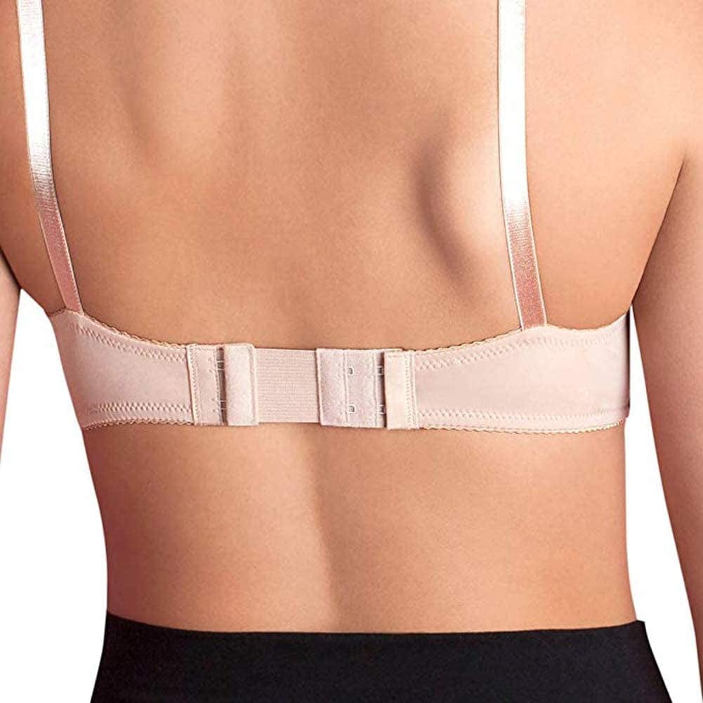 6Pcs Women Ladies Soft Comfortable Back Bra 2 Hooks / 3 Hooks / 4 Hooks Band Extension Strap Extender, White/Black/Khaki
