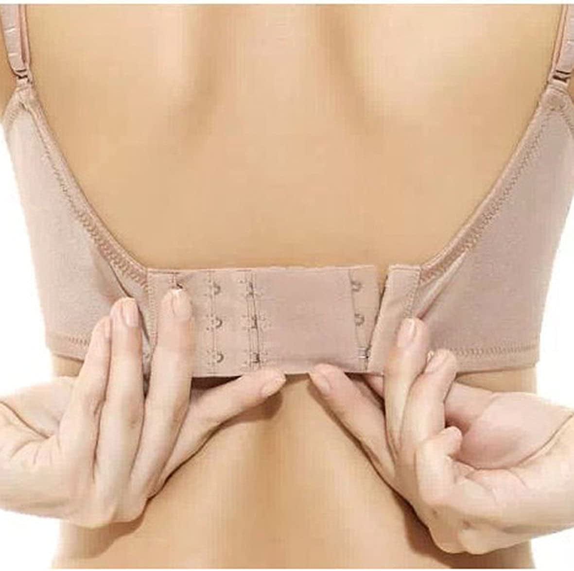 6Pcs Women Ladies Soft Comfortable Back Bra 2 Hooks / 3 Hooks / 4 Hooks Band Extension Strap Extender, White/Black/Khaki