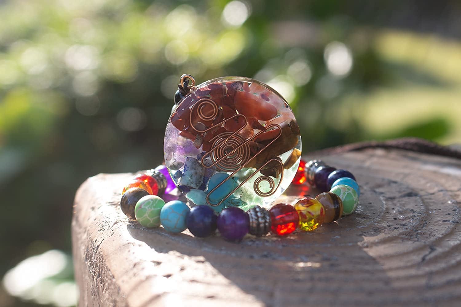 7 Chakra Necklace Chakra Bracelet Jewelry Set for Women Men Healing Colorful Energy Stones Pandent and Bracelets