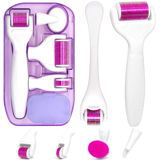 7 in 1 Derma Roller Kit - Jade Roller, Face Microneedle Roller, Facial Beauty Roller Skin Care Tools for Scarring and Face Skin Rejuvenation,Lifting, Skin_ Problems, Beard Health & Beauty > Personal Care > Cosmetics > Cosmetic Tools > Skin Care Tools MPOPUUL   