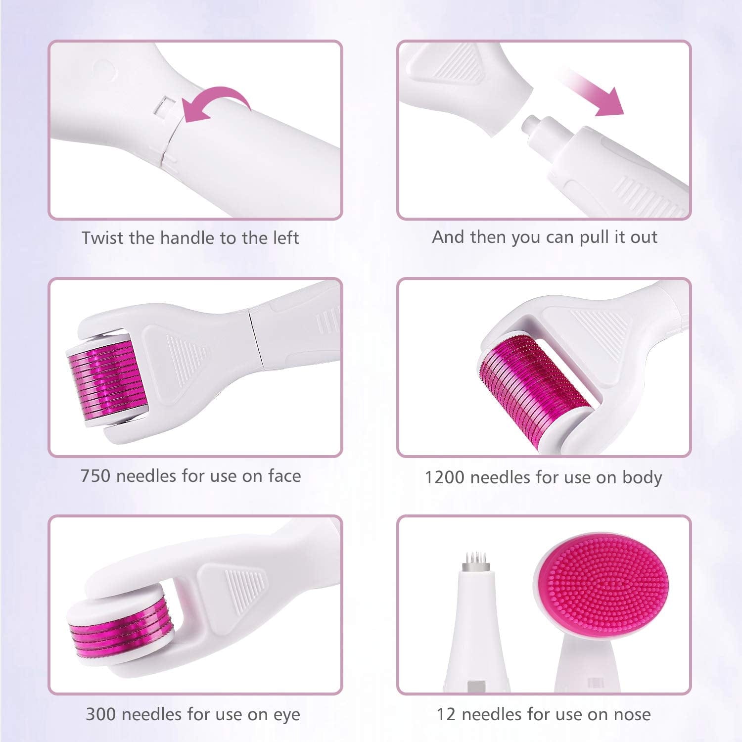 7 in 1 Derma Roller Kit - Jade Roller, Face Microneedle Roller, Facial Beauty Roller Skin Care Tools for Scarring and Face Skin Rejuvenation,Lifting, Skin_ Problems, Beard Health & Beauty > Personal Care > Cosmetics > Cosmetic Tools > Skin Care Tools MPOPUUL   