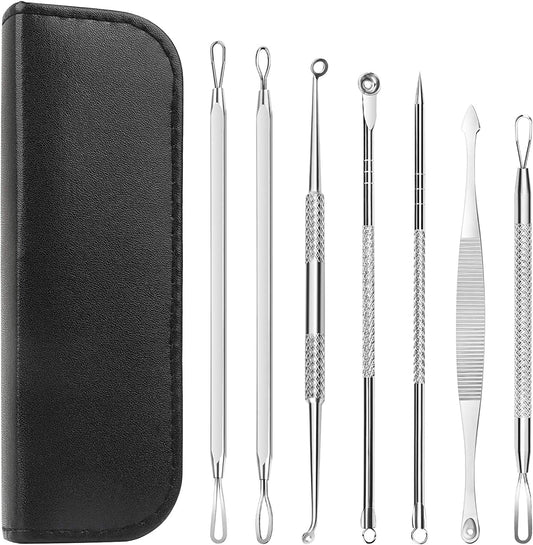 7 in 1 Pimple Blackhead Remover Extractor Tool Kit, Teenitor Professional Safe Treatment for Zit Popper White Head Acne Blemish Comedone Removing for Nose Face Skin Health & Beauty > Personal Care > Cosmetics > Cosmetic Tools > Skin Care Tools Teenitor   