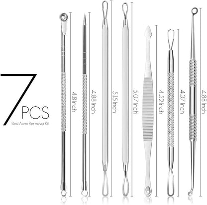 7 in 1 Pimple Blackhead Remover Extractor Tool Kit, Teenitor Professional Safe Treatment for Zit Popper White Head Acne Blemish Comedone Removing for Nose Face Skin Health & Beauty > Personal Care > Cosmetics > Cosmetic Tools > Skin Care Tools Teenitor   