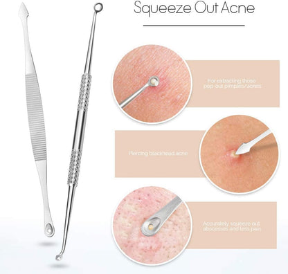 7 in 1 Pimple Blackhead Remover Extractor Tool Kit, Teenitor Professional Safe Treatment for Zit Popper White Head Acne Blemish Comedone Removing for Nose Face Skin Health & Beauty > Personal Care > Cosmetics > Cosmetic Tools > Skin Care Tools Teenitor   