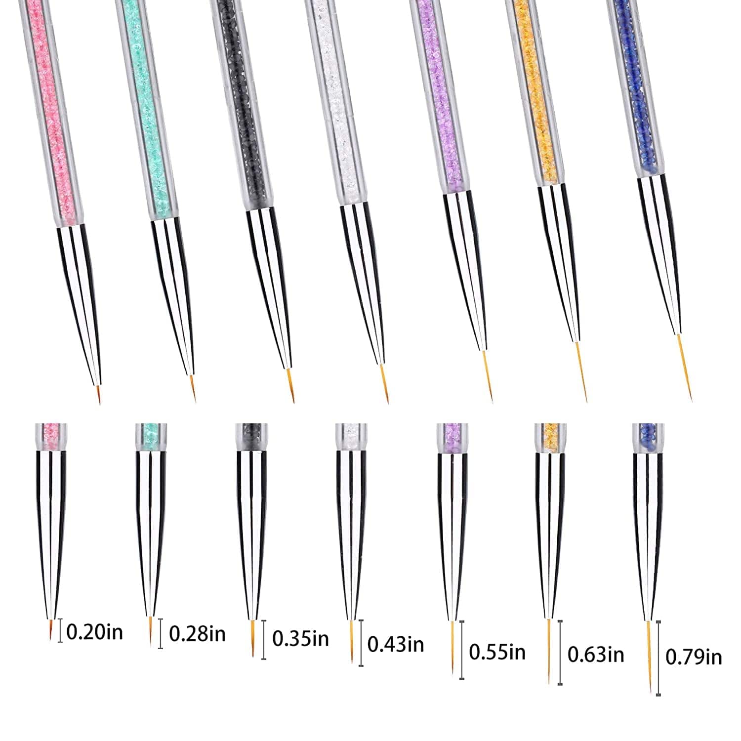 7 Pcs Nail Art Liner Brushes,Nail Art Point Drill Drawing Brush Pen Double Ended Dotting Tools Set,Dual-Ended Painting Nail Design Brush Pen Include Liner Brushes and Dotting Pen 5/7/9/11/14/16/20 Mm Health & Beauty > Personal Care > Cosmetics > Cosmetic Tools > Nail Tools Mooerca   