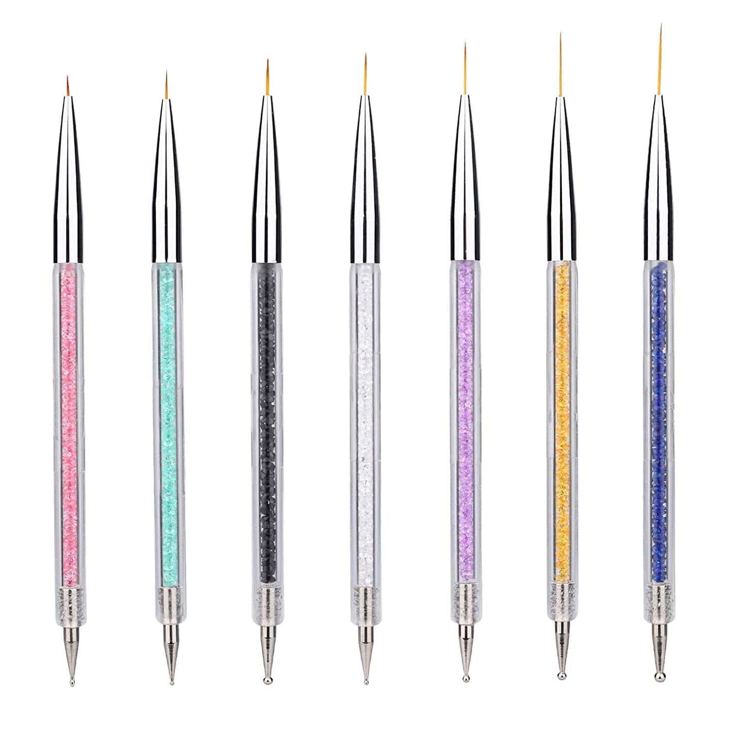 7 Pcs Nail Art Liner Brushes,Nail Art Point Drill Drawing Brush Pen Double Ended Dotting Tools Set,Dual-Ended Painting Nail Design Brush Pen Include Liner Brushes and Dotting Pen 5/7/9/11/14/16/20 Mm Health & Beauty > Personal Care > Cosmetics > Cosmetic Tools > Nail Tools Mooerca   