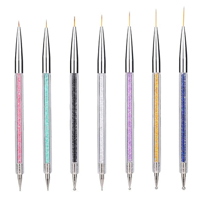 7 Pcs Nail Art Liner Brushes,Nail Art Point Drill Drawing Brush Pen Double Ended Dotting Tools Set,Dual-Ended Painting Nail Design Brush Pen Include Liner Brushes and Dotting Pen 5/7/9/11/14/16/20 Mm Health & Beauty > Personal Care > Cosmetics > Cosmetic Tools > Nail Tools Mooerca   