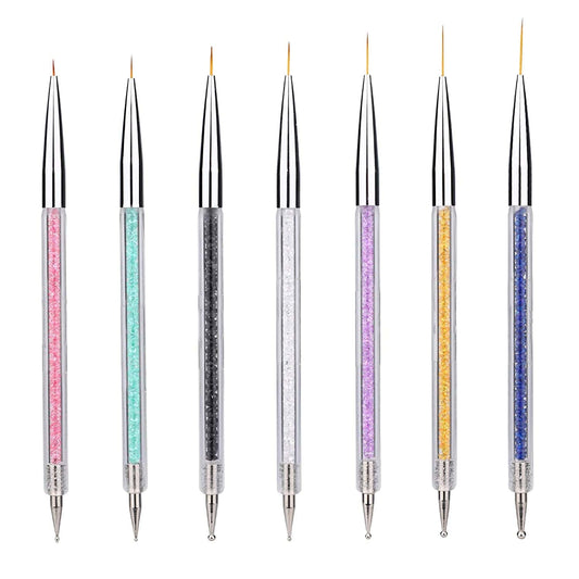 7 Pcs Nail Art Liner Brushes,Nail Art Point Drill Drawing Brush Pen Double Ended Dotting Tools Set,Dual-Ended Painting Nail Design Brush Pen Include Liner Brushes and Dotting Pen 5/7/9/11/14/16/20 Mm Health & Beauty > Personal Care > Cosmetics > Cosmetic Tools > Nail Tools Mooerca   