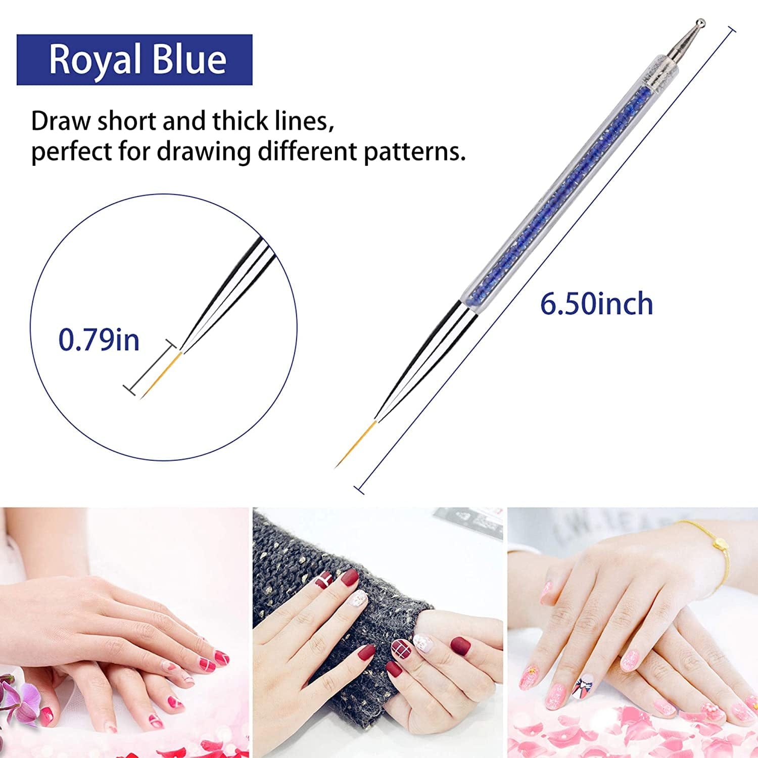7 Pcs Nail Art Liner Brushes,Nail Art Point Drill Drawing Brush Pen Double Ended Dotting Tools Set,Dual-Ended Painting Nail Design Brush Pen Include Liner Brushes and Dotting Pen 5/7/9/11/14/16/20 Mm Health & Beauty > Personal Care > Cosmetics > Cosmetic Tools > Nail Tools Mooerca   
