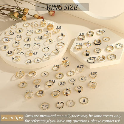70 Pcs Vintage Gold Knuckle Rings Set for Women Girls, Boho Crystal Finger Rings Aesthetic Heart Chunky Ring, Silver Stackable Midi Rings Pack for Gift