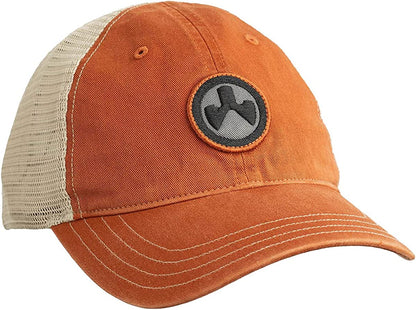 Magpul Trucker Hat Snap Back Baseball Cap, One Size Fits Most Apparel & Accessories > Clothing Accessories > Hats Magpul Garment Washed Burnt Orange/Khaki One Size 